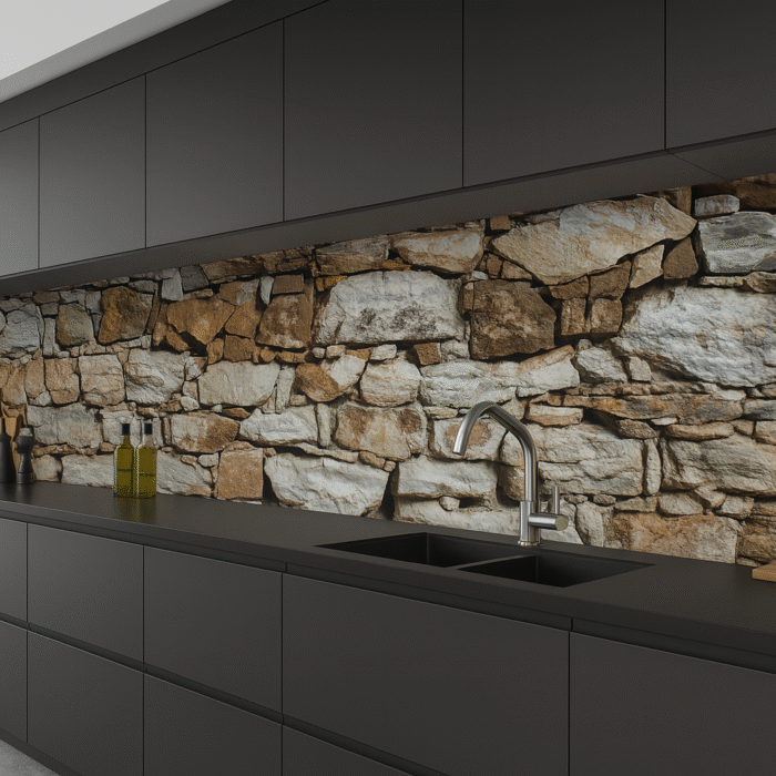 Küchenrückwand Steinmauer